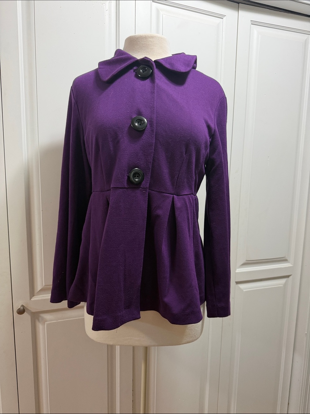 Women's Plum Blazer with Button Front